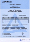 Zertifikat DIN 473,ISO 9712 und Druckgerterichtlinie 97/23/EG